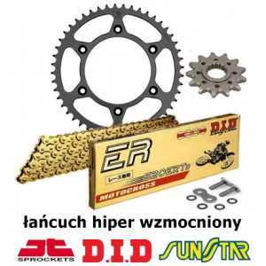 SUZUKI RM 125 2006-2012 ZESTAW NAPĘDOWY DID HIPER WZMOCNIONY ZŁOTY BEZORING
