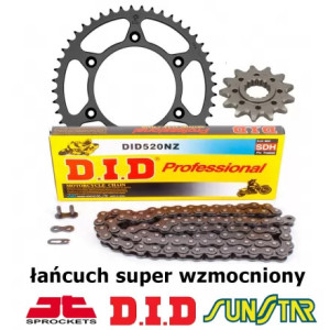 SUZUKI RM 125 2006-2012 ZESTAW NAPĘDOWY DID SUPER WZMOCNIONY BEZORING