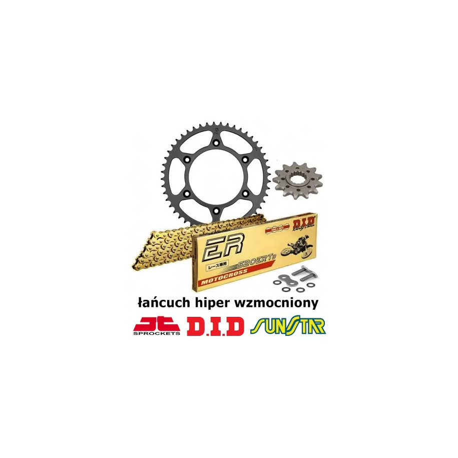 SUZUKI RM-Z 250 2004-2006 ZESTAW NAPĘDOWY DID HIPER WZMOCNIONY ZŁOTY BEZORING