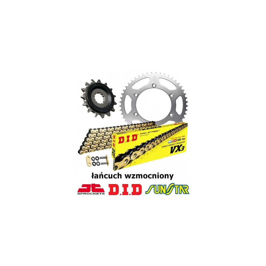 SUZUKI SV 650 1999-2008 ZESTAW NAPĘDOWY DID WZMOCNIONY ZŁOTY
